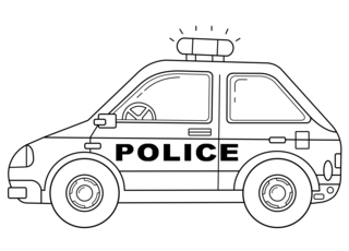 Voiture de police 01 - Coloriages véhicule - Coloriages - 10doigts.fr